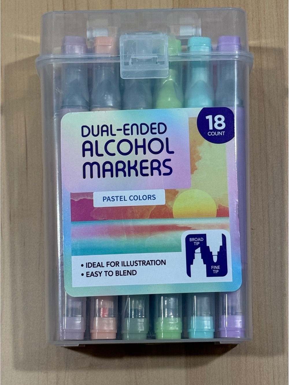 Dual-Ended Alcohol Markers Set - 18 Pastel Colors